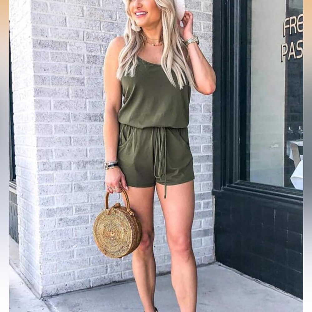 Army green romper